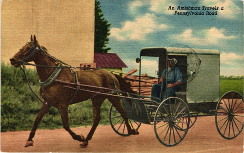 Pennsylvania amish man travels - amish,