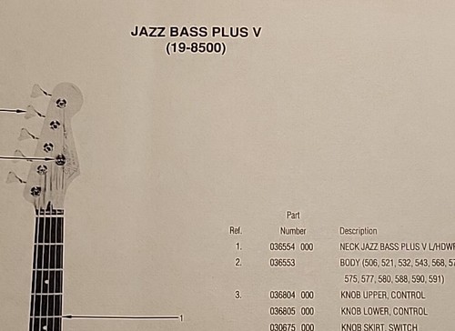 Parts list diagram fender - &,