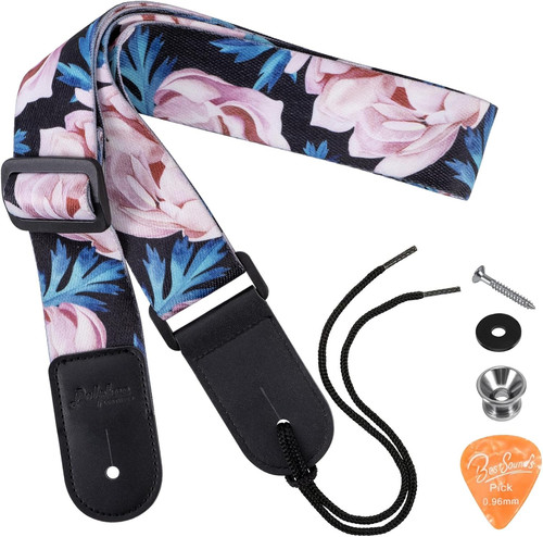 Ukulele strap floral - ukulele, strap,