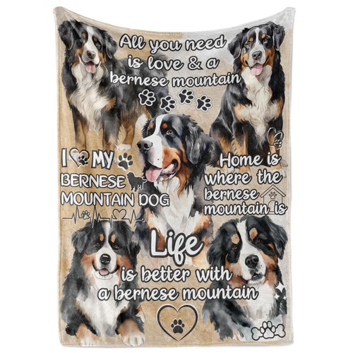 Bernese mountain dog blanket - bernese,