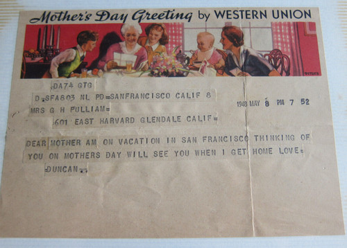 1948 western union telegram - telegram,
