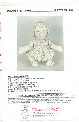 Doll pattern drowsy 20 - #22-drowsy, 20"