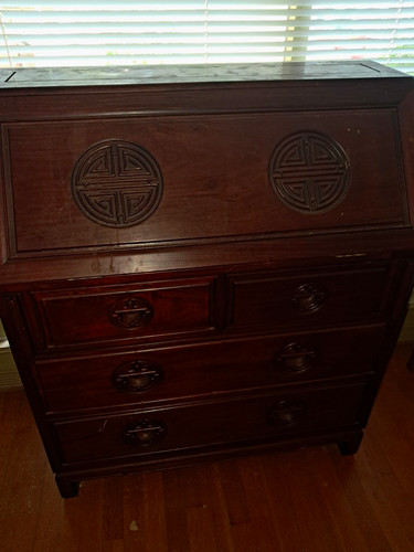 Antique brown wood - wood, front