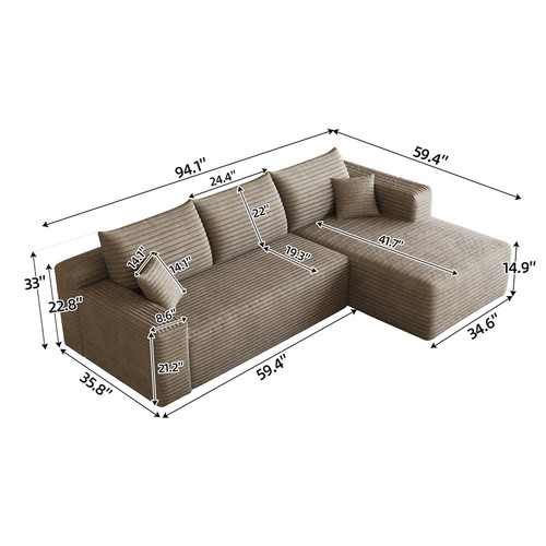 Shaped sectional modular - sectional,