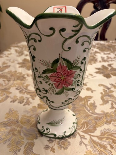 Hand painted floral vase made - painted,