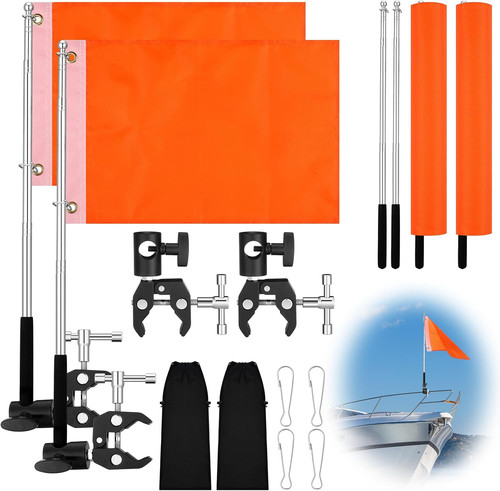 Set orange boat flags - set,