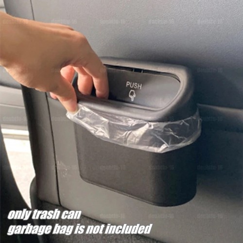 Black universal car trash can - black,