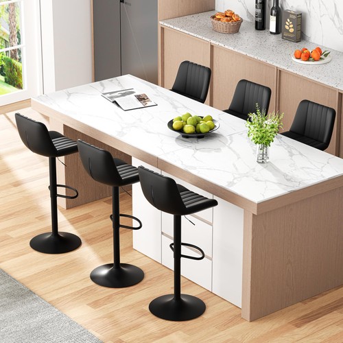 Black leather swivel height - leather,