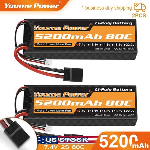 2pcs youme 5200mah 2s - 2pcs,