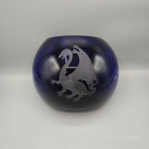 Vintage cobalt blue flat back - cobalt,