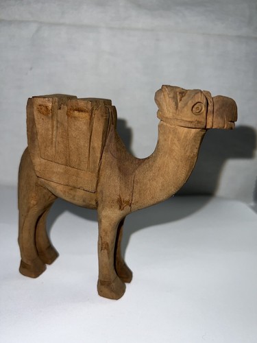 Vintage camel hand - carved, wood