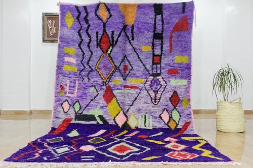 Authentic moroccan boujaad rug - moroccan,