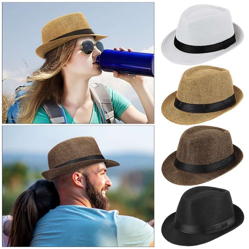 Men women straw jazz fedora - men,