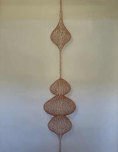 Hanging copper wire sculpture - hanging,