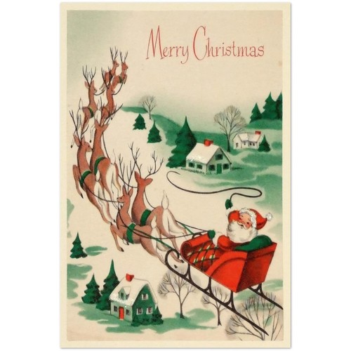 Merry christmas santa sleigh - merry,