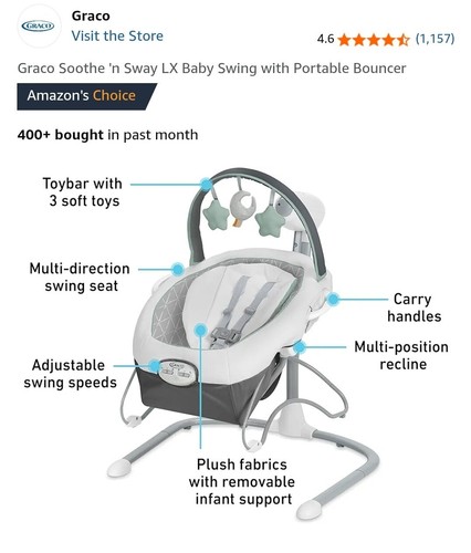 Graco soothe sway swing - n,