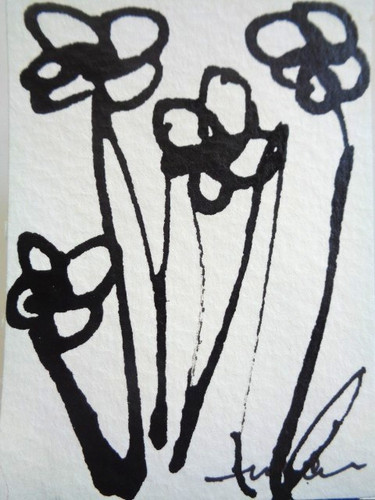 Atc aceo flowers - atc, abstract