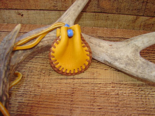 Deerskin leather medicine bag - deerskin,