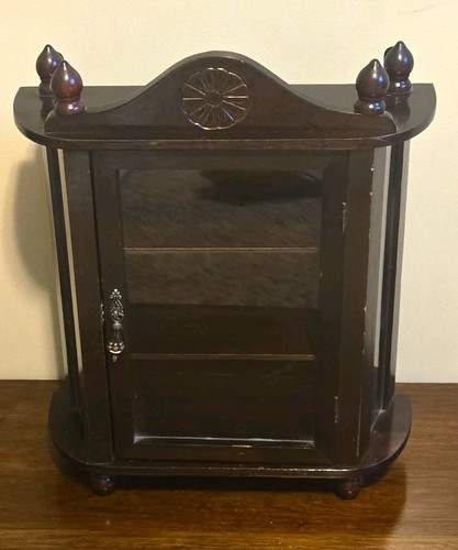 Vintage brown wood glass - brown,