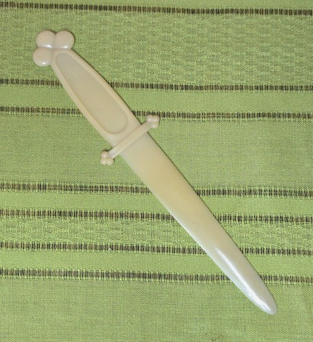 Vintage plastic sword letter - plastic,