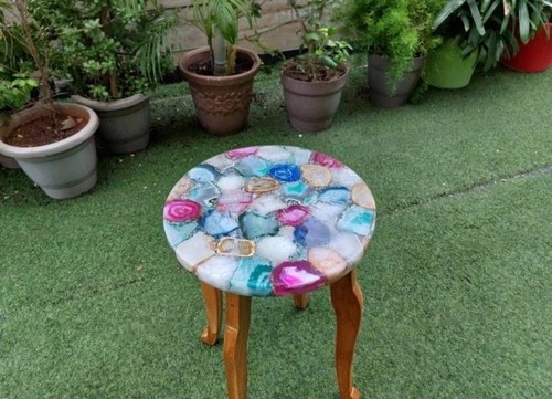 Agate table round - agate,