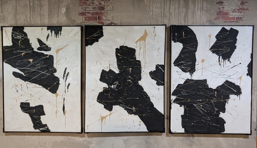 3pc original framed abstract - framed,