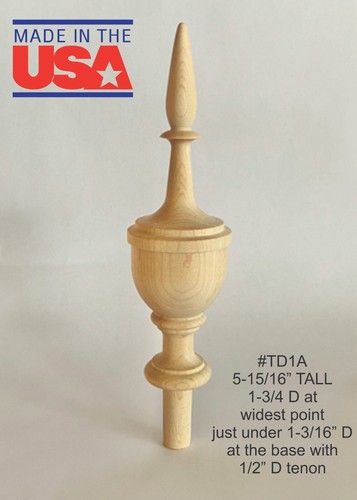 Wood finial unfinished for - unfinished, bed