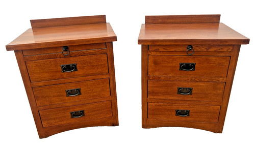 Mission style oak nightstands - oak,