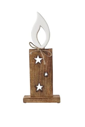 White flame natural candle - white,
