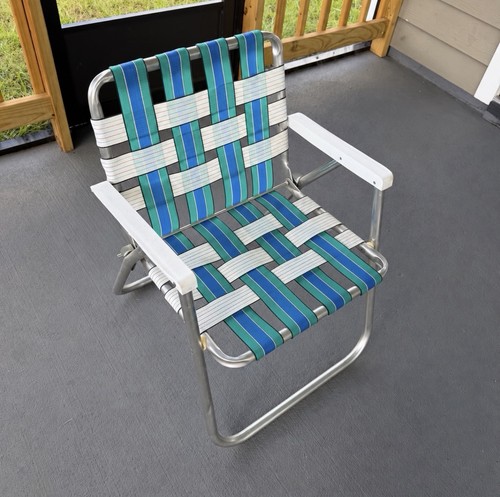 Vintage aluminum folding beach - folding,