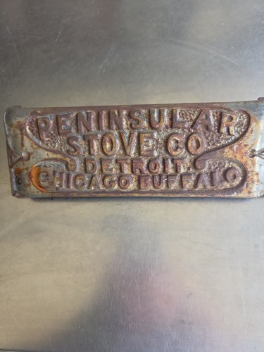 Antique cast iron nameplate - cast,