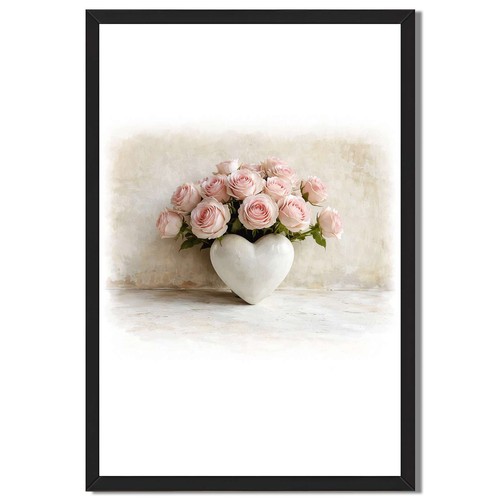 Elegant heart vase roses - elegant,