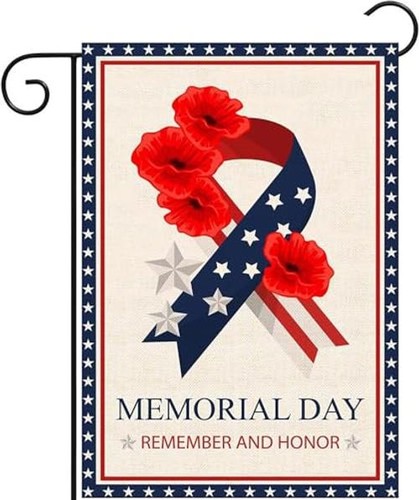 Memorial day garden flag - day, 12x18