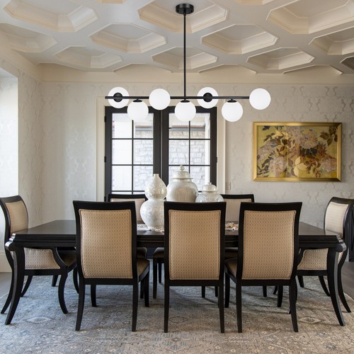 Light linear chandelier - 7,