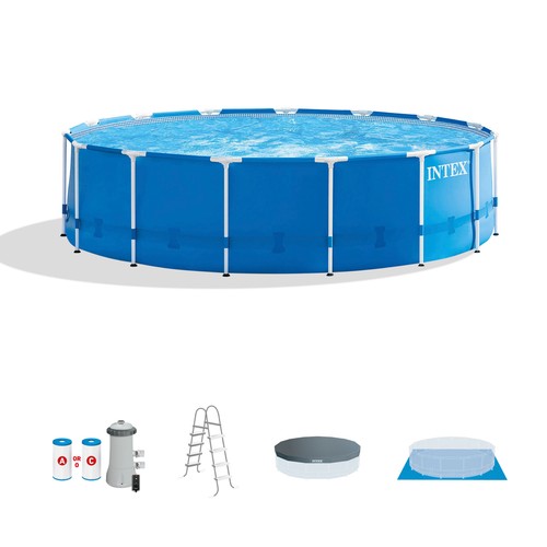 Intex metal frame above - above, ground
