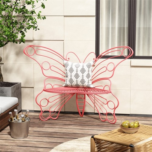 Metal garden bench butterfly - metal,