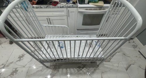 White metal crib bed frame - metal,