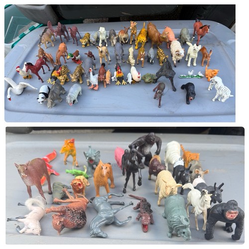 Vintage plastic toy animals - vintage,