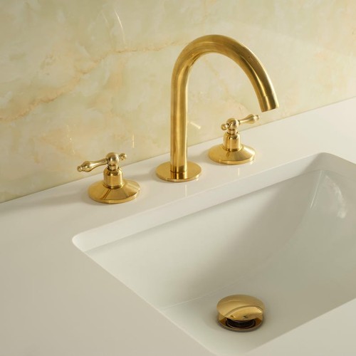 Unlacquered brass bathroom - unlacquered,