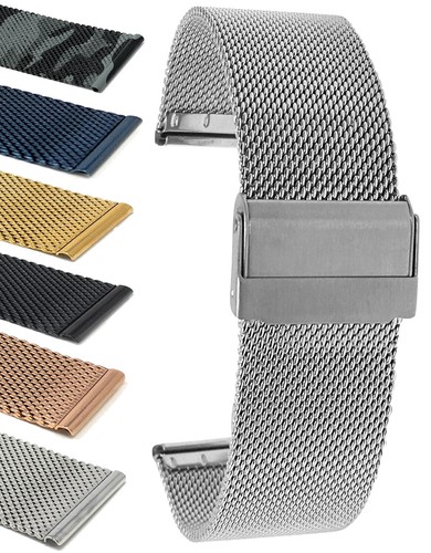 22mm metal mesh watch band - metal,