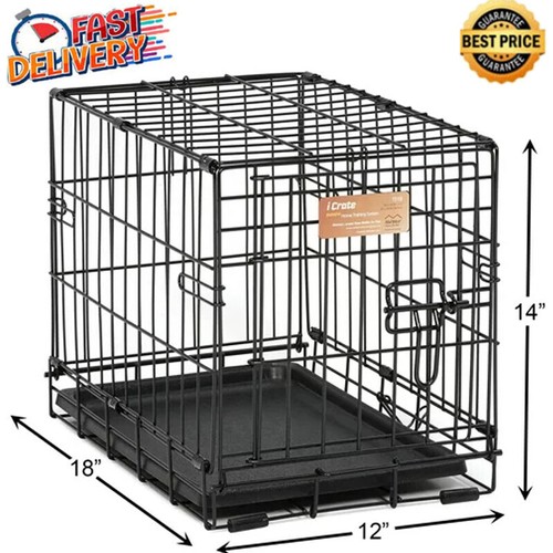 Folding metal dog crate - folding,
