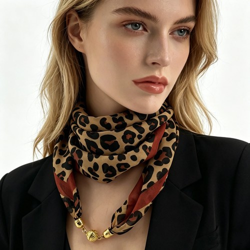 Leopard print magnetic buckle - print,
