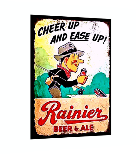 Rainier beer sign fridge - beer, or