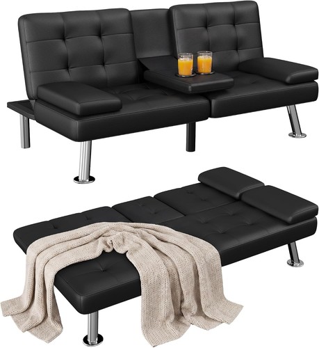 Futon sofa bed leather - sofa,