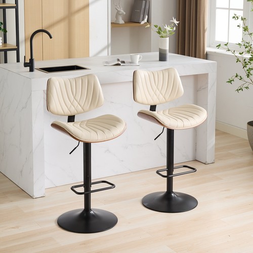 Set bar stools leather - 2,