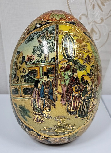 Vtg satsuma egg hand - satsuma, painted