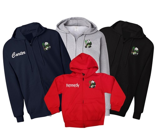 Panda bear embroidered zipper