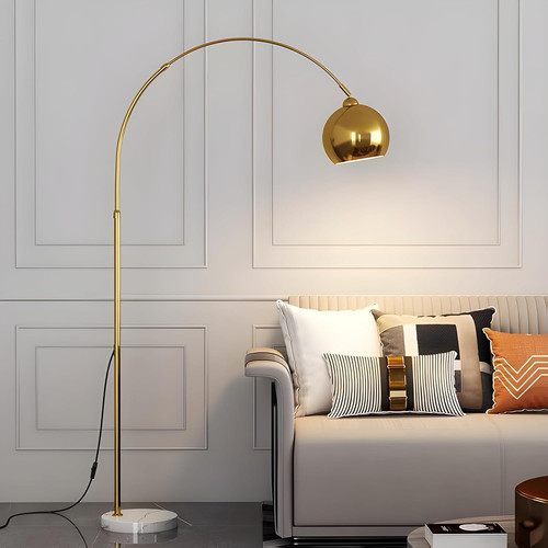 Elegant gold arc floor lamp - floor,