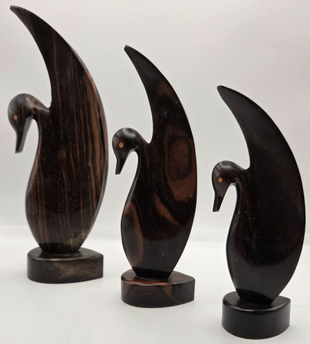 Set vintage wooden swan - 3,