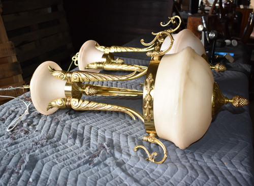 Antique brass alabaster - antique,